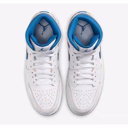Nike Air Jordan 1 Mid SE White/Industrial Blue-Sail FN5215-141 Men's - 10