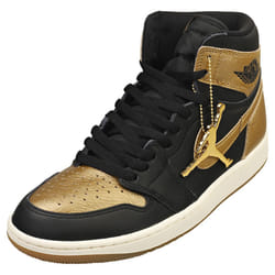 Nike Air Jordan 1 Retro High Og Mens Fashion Trainers in Black Gold - 7.5
