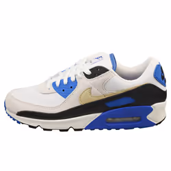 Nike Air Max 90 Premium Mens Fashion Trainers in White Blue - 7