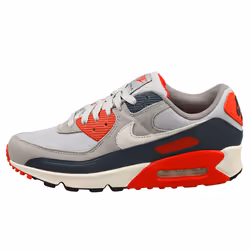Nike Air Max 90 Mens Fashion Trainers in Grey Red - 8