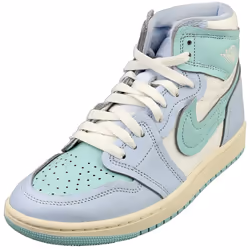 Nike Air Jordan 1 High Womens Fashion Trainers in Blue Light Dew - 4