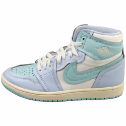 Nike Air Jordan 1 High Womens Fashion Trainers in Blue Light Dew - 4
