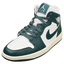 Nike Air Jordan 1 Mid Womens Fashion Trainers in White Green - 5