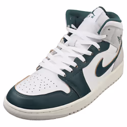 Nike Air Jordan 1 Mid Se Mens Fashion Trainers in White Green - 12