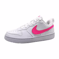 Nike Court Borough Low Recraft Big Kids' Shoes (DV5456-113 White/Laser Fuchsia) Size 5.5