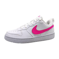 Nike Court Borough Low Recraft Big Kids' Shoes (DV5456-113  White/Laser Fuchsia) Size 5.5