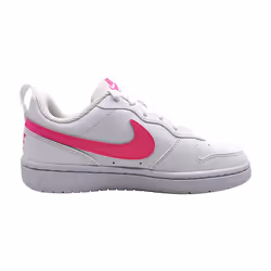 Nike Court Borough Low Recraft Big Kids' Shoes (DV5456-113  White/Laser Fuchsia) Size 5.5