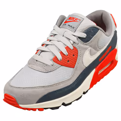 Nike Air Max 90 Mens Fashion Trainers in Grey Red - 7