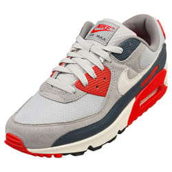 Nike Air Max 90 Mens Fashion Trainers in Grey Red - 7