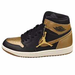 Nike Air Jordan 1 Retro High Og Mens Fashion Trainers in Black Gold - 9.5 UK