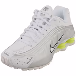 Nike Shox R4 Womens Fashion Trainers in White Silver - 6.5