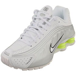 Nike Shox R4 Womens Fashion Trainers in White Silver - 3.5 UK