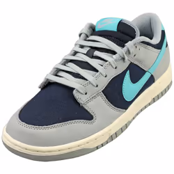 Nike Dunk Low Retro Premium Mens Fashion Trainers in Grey Navy - 8