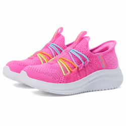 Skechers Girls Ultra Flex 3.0-Bungee Fun Sneaker  Hot Pink/Multi  5 Bi