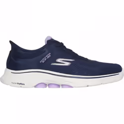 ) GO WALK 7 - Valin | Navy/Lavender | Womens Slip Ins Trainers - 3 (Adults'