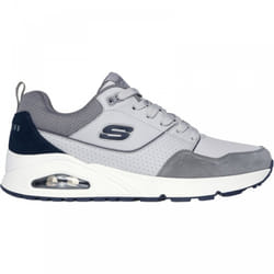 ) Uno - Retro One | Grey | Mens Lace Up Trainers - 7 (Adults'