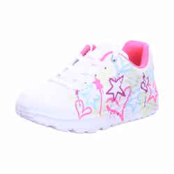 Skechers Kids Girls Uno Lite-My Drip Sneaker  White/Mint  13 Little Ki