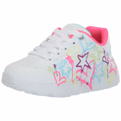 Skechers Kids Girls Uno Lite-My Drip Sneaker  White/Mint  6.5 Big Kid