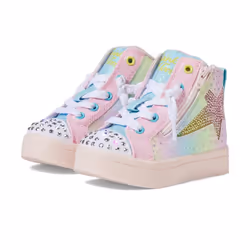 Skechers Girls TWI-Lites 2.0-Star ZIPS Sneaker  Pink/Multi  13.5 Littl