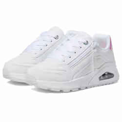 Skechers Girls UNO GEN1-ZIP and Stride Sneaker  White  12 Little Kid