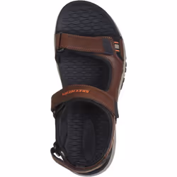 ) Skechers Prewitt Rigdon Synthetic Men's Brown/Black Sandals - Brown, 11 (Adults'