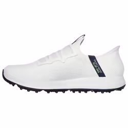 Skechers Mens 2025 Go Elite 5 Slip In Waterproof Spikeless Arch Fit Golf Shoes - UK 10.5, White/Navy