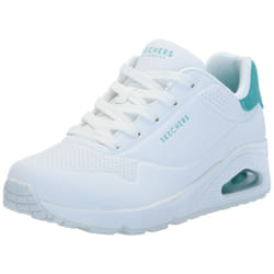 Skechers Women's UNO-POP Back Sneaker  White/Mint  9