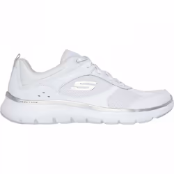 ) Flex Appeal 5.0 Fresh Touch | White/Silver | Womens Lace Up Trainers - 3 (Adults'