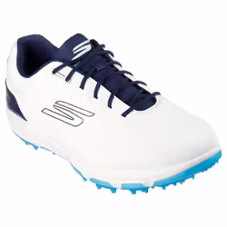 Skechers Mens 2024 Go Golf Pro 6 Spikeless Arch Fit Waterproof Golf Shoes - UK 8.5, White/Navy/Blue