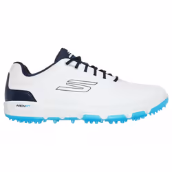 Skechers Mens 2024 Go Golf Pro 6 Spikeless Arch Fit Waterproof Golf Shoes - UK 8.5, White/Navy/Blue