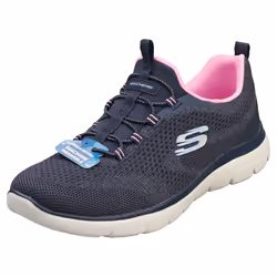 Skechers Summits Vegan Womens Fashion Trainers in Navy Pink - 8 UK