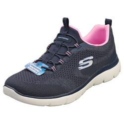 Skechers Summits Vegan Womens Fashion Trainers in Navy Pink - 8 UK