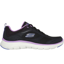 Skechers Womens Flex Appeal 5.0 Fresh Touch Trainers Sneakers Shoes - 8 UK, Black Leather