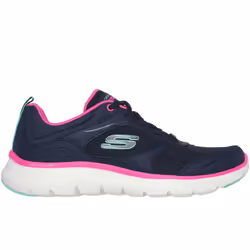 Skechers Womens Flex Appeal 5.0 Fresh Touch Trainers Sneakers Shoes - 4 UK, Navy Leather