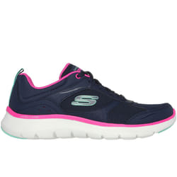 Skechers Womens Flex Appeal 5.0 Fresh Touch Trainers Sneakers Shoes - 4 UK, Navy Leather