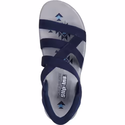 ) Skechers Reggae Slim Stretch Flex Textile Women's Navy Sandals - Blue, 8 (Adults'