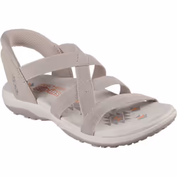 ) Skechers Reggae Slim Stretch Flex Textile Women's Taupe Sandals - Brown, 6 (Adults'