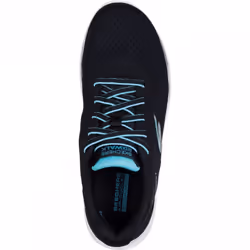 ) GO WALK 7 - Cosmic Waves | Black/Turquoise | Womens Lace Up Trainers - 4 (Adults'