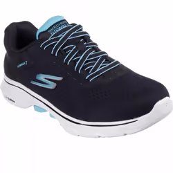 ) GO WALK 7 - Cosmic Waves | Black/Turquoise | Womens Lace Up Trainers - 5 (Adults'