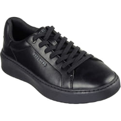 ) Skechers Court Break Suit Sneaker Men's Black Trainers - Black, 9 (Adults'