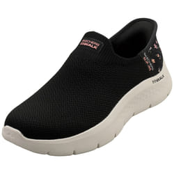 Skechers Slip-ins Go Walk Flex Womens Slip On Trainers in Black Pink - 8