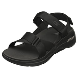 Skechers Go Walk Arch Fit Womens Walking Sandals in Black - 6