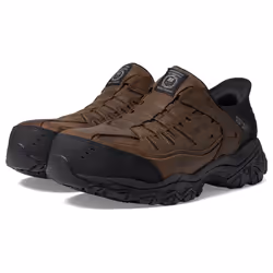 Skechers Men's Holdredge Ryker Hands Free Slip-Ins Construction Shoe  Brown  9.5 Wide