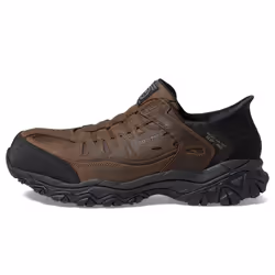 Skechers Men's Holdredge Ryker Hands Free Slip-Ins Construction Shoe  Brown  9.5 Wide