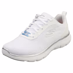 Skechers Flex Appeal 5.0 Vegan Womens Casual Trainers in White Silver - 8