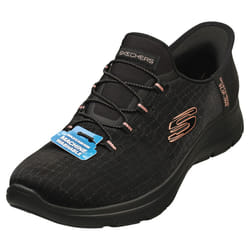 Skechers Slip-ins Summits Vegan Womens Fashion Trainers in Black Gold - 6