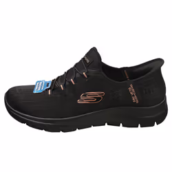 Skechers Slip-ins Summits Vegan Womens Fashion Trainers in Black Gold - 6