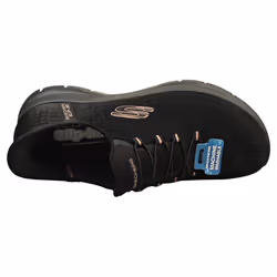 Skechers Slip-ins Summits Vegan Womens Fashion Trainers in Black Gold - 6 - Additional view 4