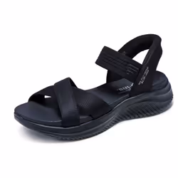 Skechers Women's Ultra Flex 3.0-Never Netter Hands Free Slip-Ins Sandal Black/Black 11