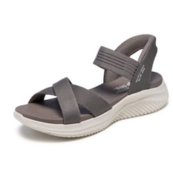 Skechers Women's Ultra Flex 3.0-Never Netter Hands Free Slip-Ins Sandal  Dark Taupe  8
